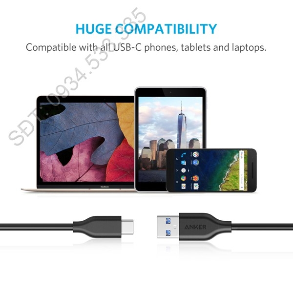 Cap USB C to USB 3.0 Anker Powerline 90cm