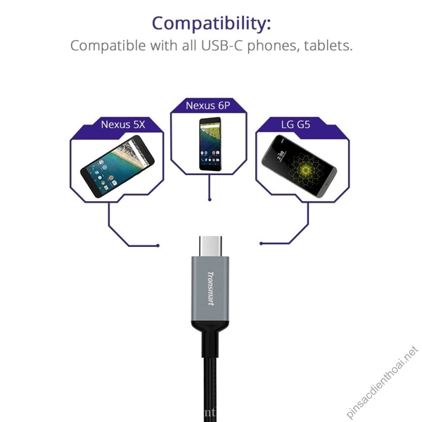 Cap-Nylon-USB-C-to-USB 2-0-1m-Tronsmart-CC04J