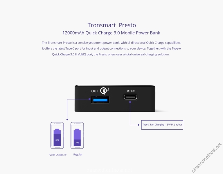 pin-sac-du-phong-Tronsmart-Presto-12000mAh-Quick-Charge 3-0-USB-C