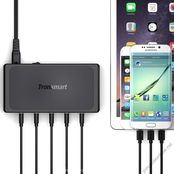 sac-5-cong-Quick-Charge-2-0-Tronsmart-Titan-90W-mau den