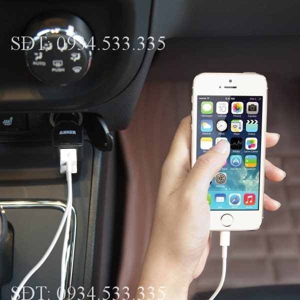 Sạc Ô Tô Anker 24W Dual-Port USB Car Charger - 2 Cổng - Màu Đen