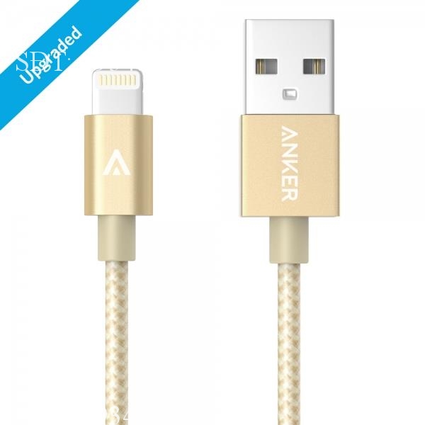 Cáp Lightning Bọc Nylon Anker 90cm - Chứng Chỉ Apple MFi - Vàng