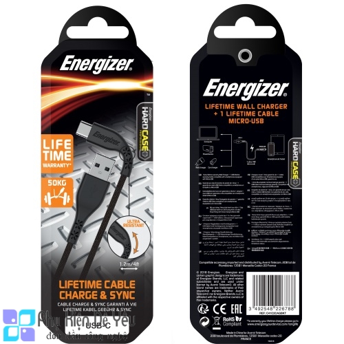 Cáp USB-C 2.0 LW Energizer C41C2AGBKT 1.2m - SIÊU BỀN