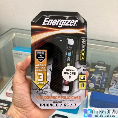 Bao gập Energizer carbon chống sốc 3m cho iPhone SE 2020