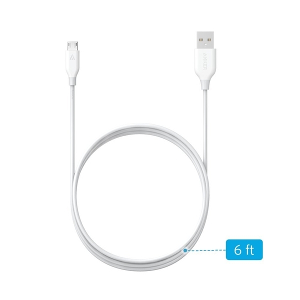 Cáp Micro USB Anker Powerline - Dài 1.8m - Màu Trắng