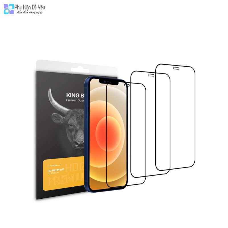 Kính CƯỜNG LỰC MIPOW KINGBULL PREMIUM HD (2.7D) cho iPhone 12 mini/ 12/ 12 Pro/ 12 Pro Max