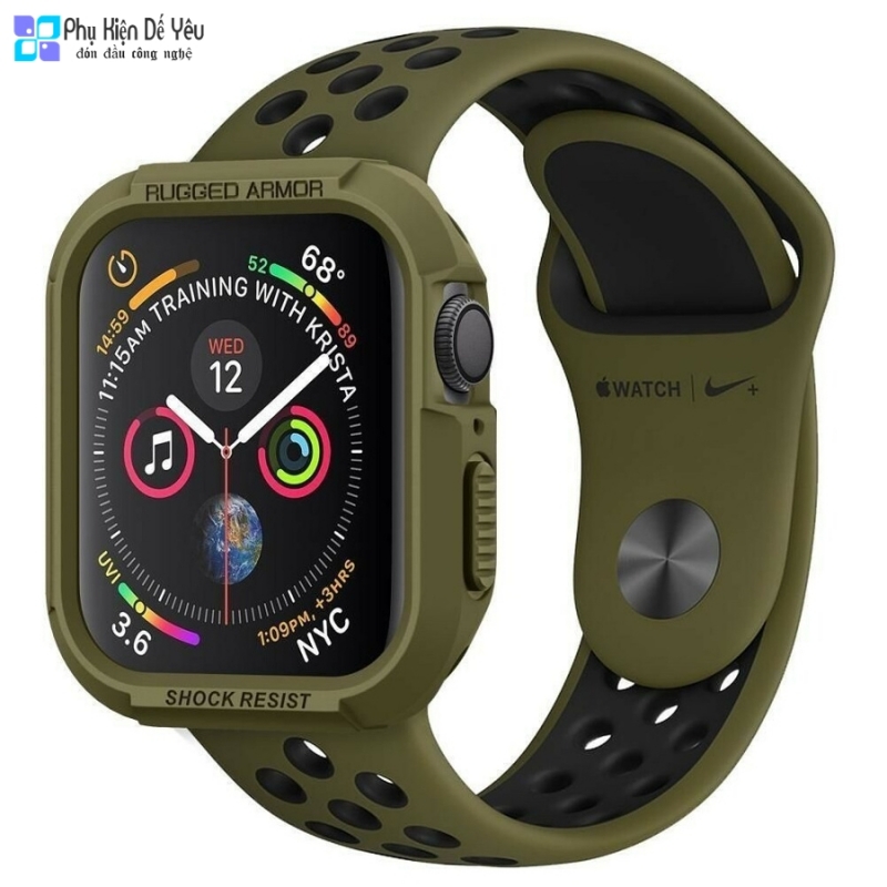 Ốp Spigen Rugged Armor cho Apple Watch Series 9 / 8 / SE 2 / 7 / SE / 6 / 5 / 4 (44/ 45mm)