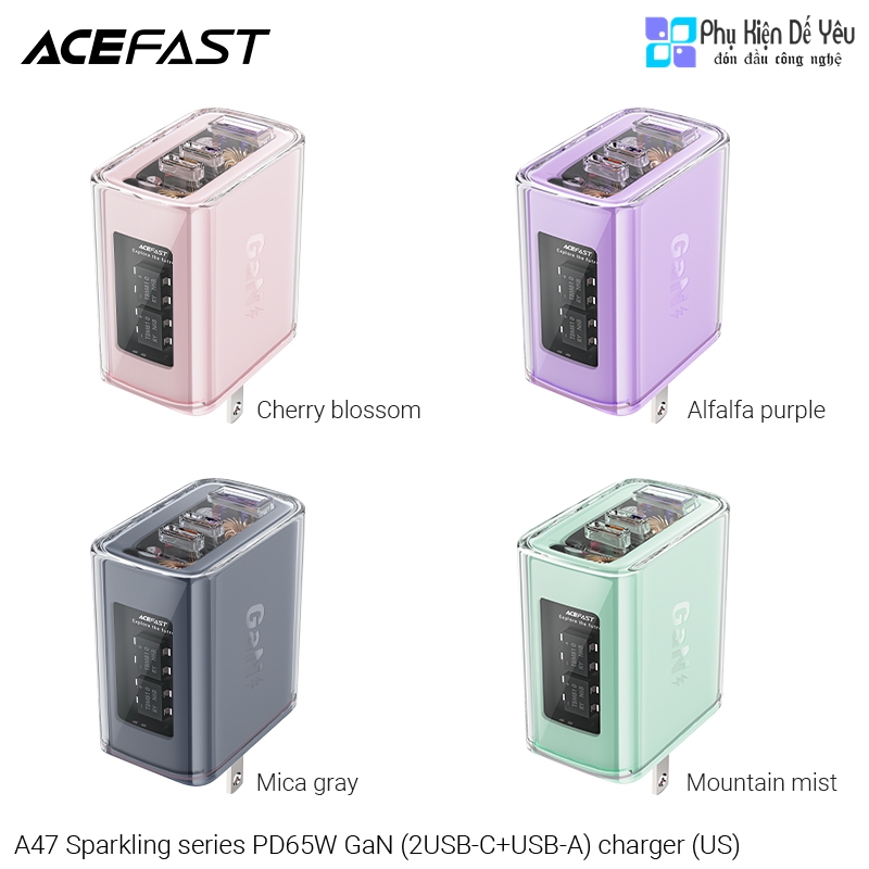 Sạc AceFast A47 - 65W, 3 cổng