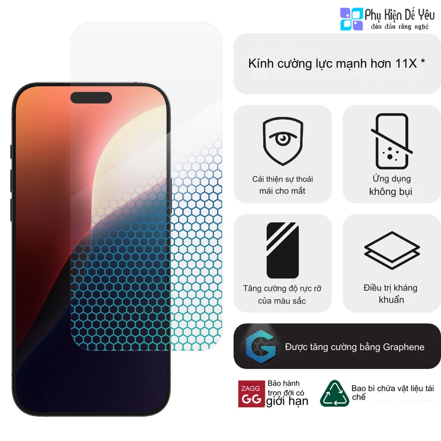 Kính cường lực ZAGG Glass XTR4 cho iPhone 16 Pro Max/ 16 Pro