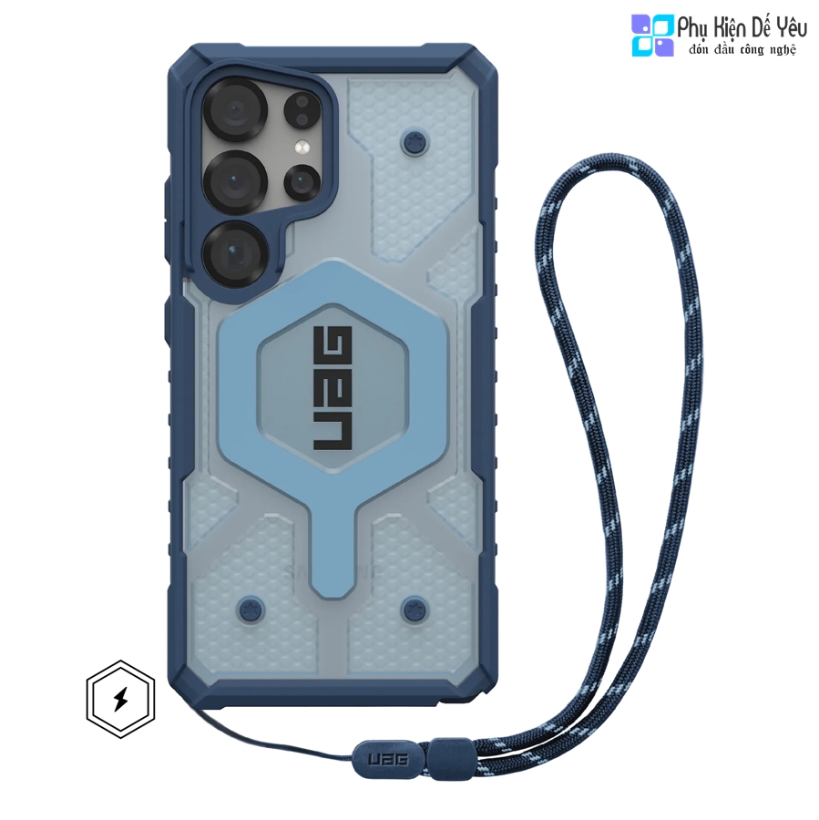 Ốp UAG Pathfinder Clear Blues + Dây đeo Blues cho SAMSUNG Galaxy S25 Ultra