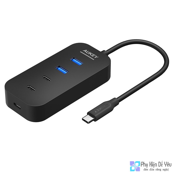 Hub USB-C Aukey CB-C48 - 2 USB 3.0, 2 USB-C, 1 USB-C Power Delivery