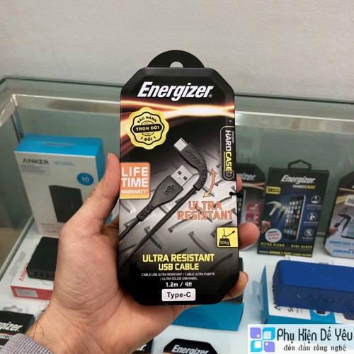 Cáp USB-C 2.0 LW Energizer C41C2AGBKM 1.2m - SIÊU BỀN